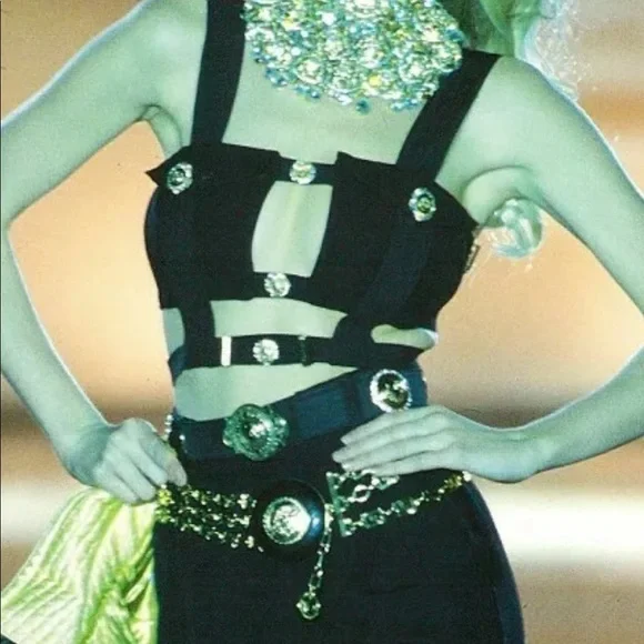 Gianna Versace Greek Key Bondage Collection Chain Medusa Belt - Picture 2 of 16